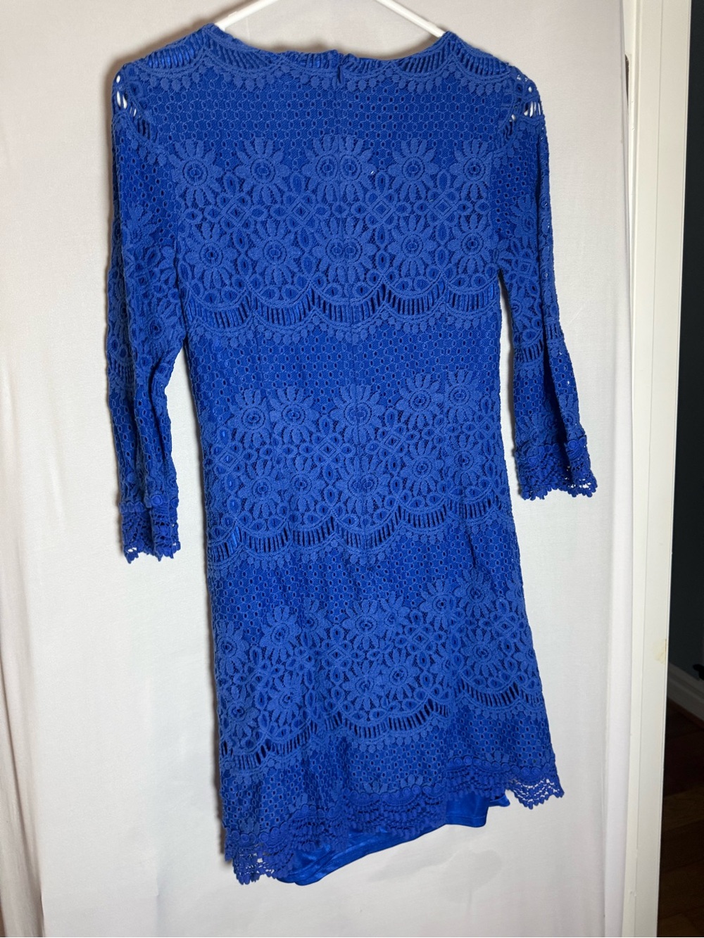 Laundry By Shelli Segal Cobalt Blue Crochet Sheath Dress - Picture 5 of 5